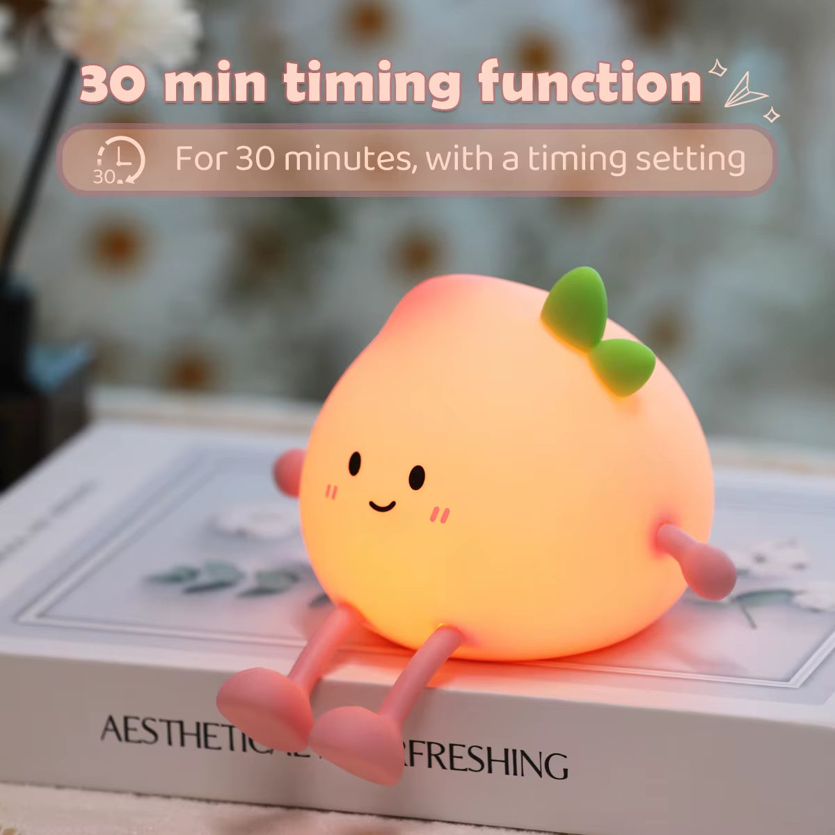 Cute Pumpkin Night Light Silicone Mushroom LED Sleeping Lamp Rechargeable Bedside Touch Nursery Nightlight for Kids Room